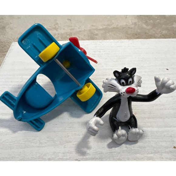 Mcdonald's Happy Meal 1989 Looney Tunes Tweety Bird & Sylvester Plane Figure - Picture 8 of 8